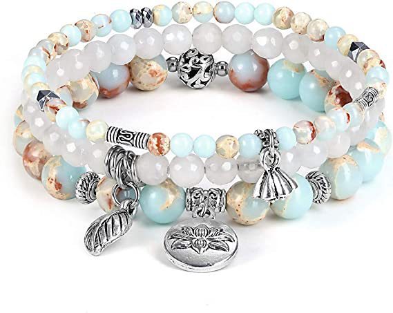 Wholesale Three Piece Set of Crystal Rose Quartz Agate Shoushan Stone Elastic Bracelet