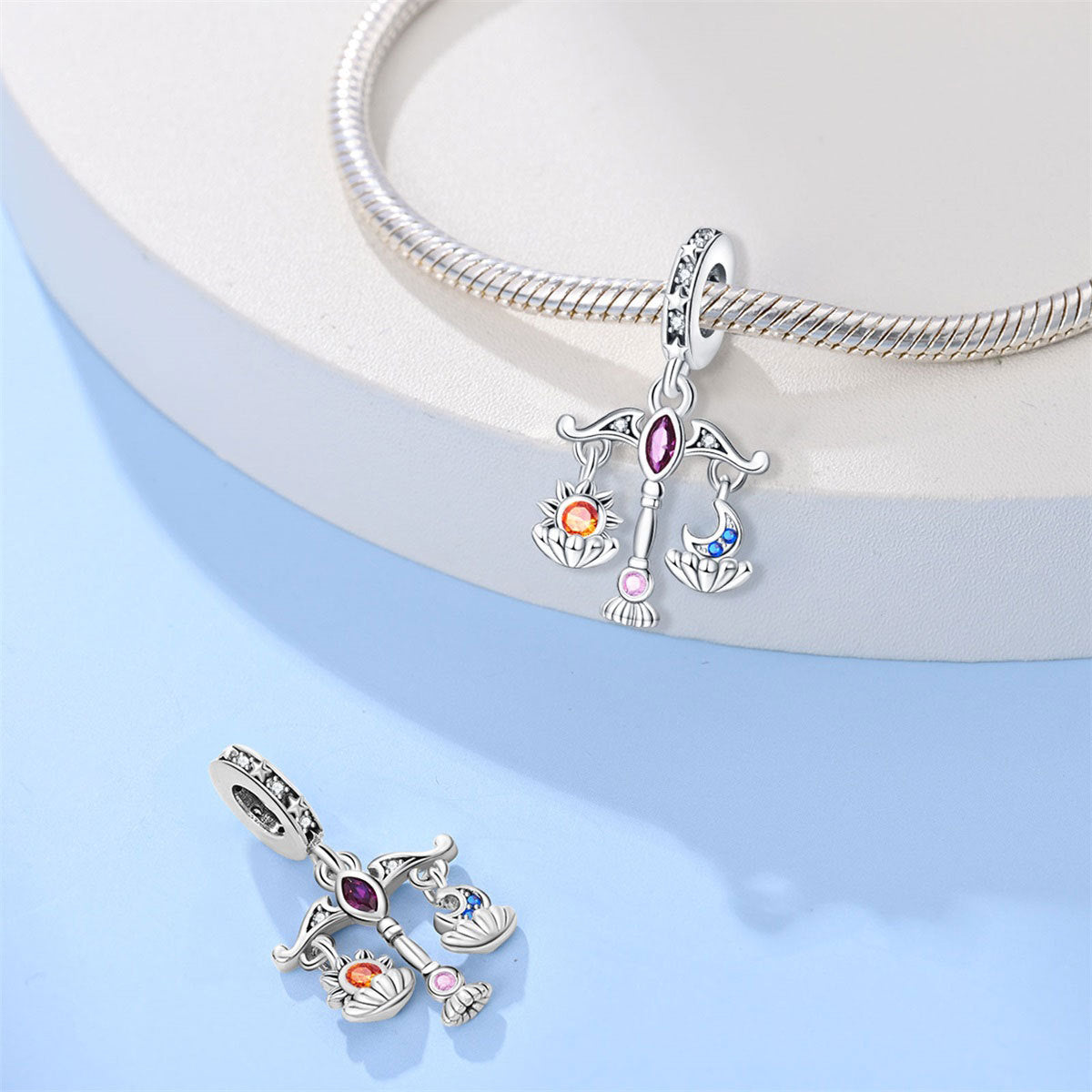 Wholesale Tarot Cards Stars Moon Hourglass Silver Plated Charms