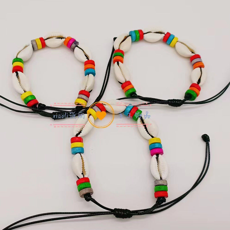 Wholesale Bohemian Braided Natural Shell Hand Knotted Bracelet