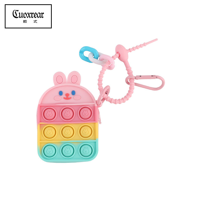 Wholesale Cute Unzipped Coin Purse Cartoon Silica gel Keychain