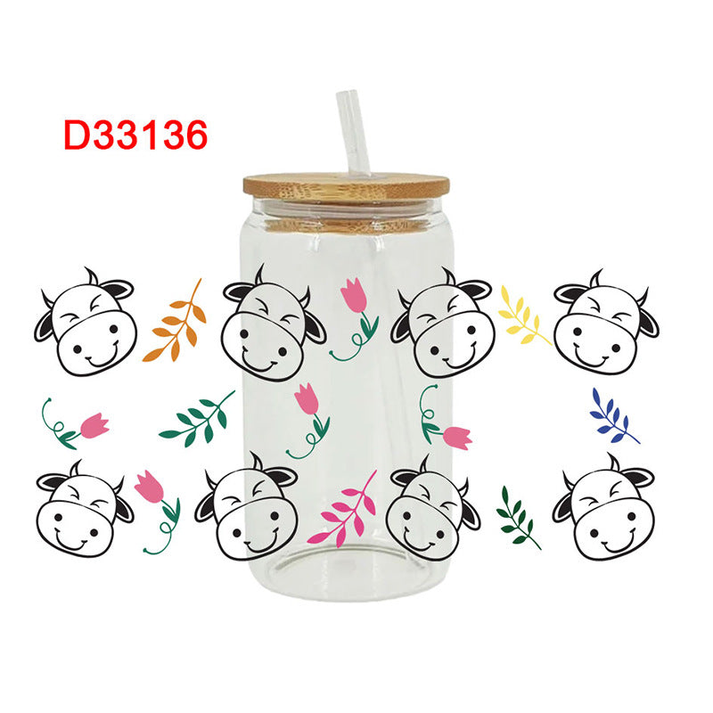 Wholesale Crystal Sticker 16oz Cup UV DTF Wraps 16oz Cup UV DTF Wraps