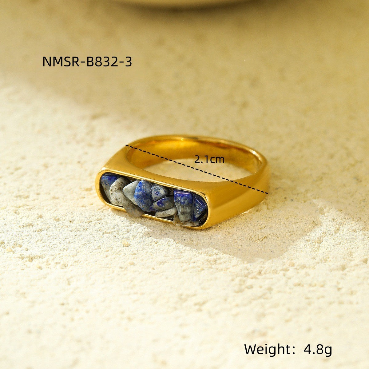 Wholesale Stainless Steel Ring With Natural Stone Setting