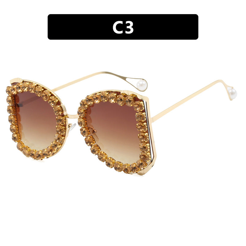 Wholesale Large frame diamond sunglasses