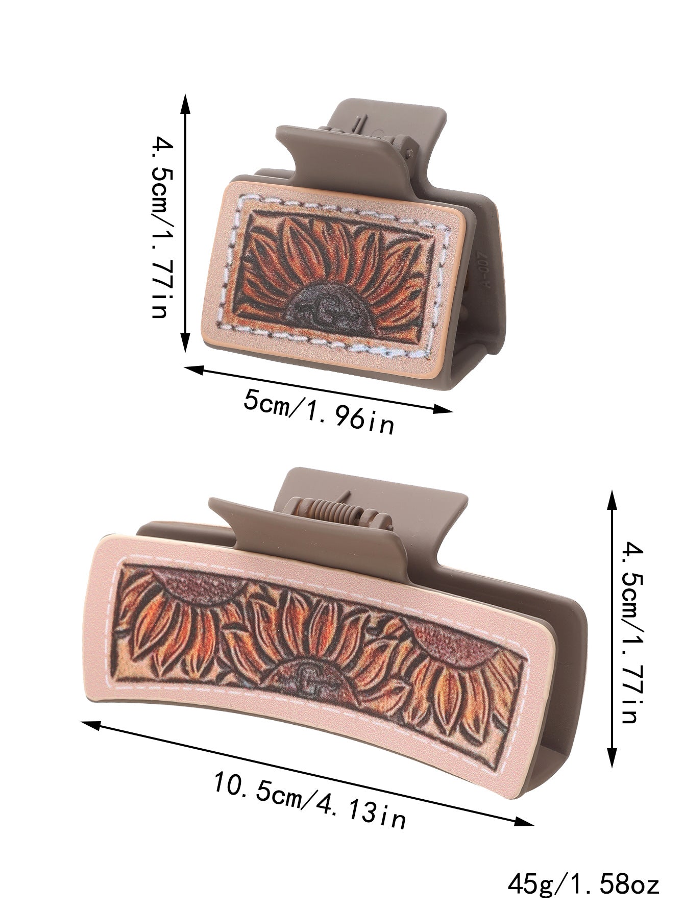 Wholesale  Western Style Sunflower Cactus Leather Hairpin Combination suit Shark Clip