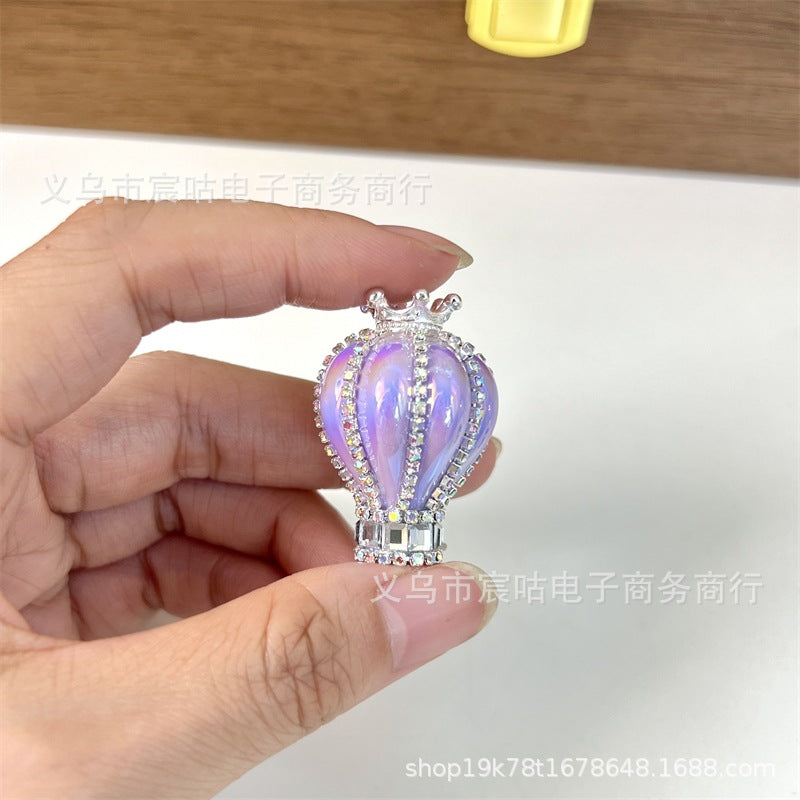 Wholesale 2pcs Hot Air Balloon Crown Diamond Chain Acrylic Beads