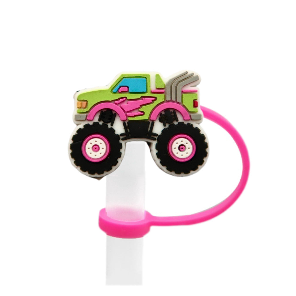 Wholesale 10pcs Off-road Racing Creative Cartoon 8/10mm Silicone Dustproof and Anti Overflow Straw Cover