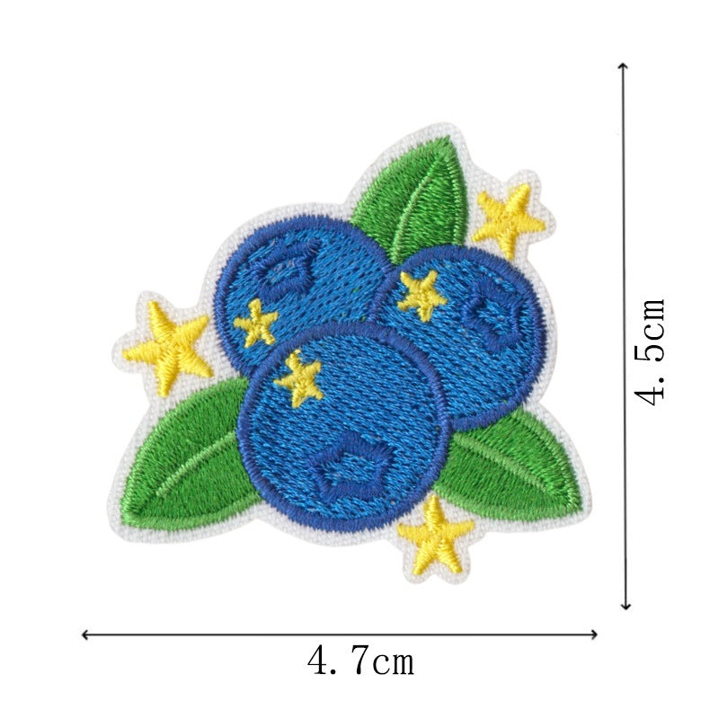 Wholesale Blue Dessert Cake Iron On Embroidered Patches 9 Piece Set For DIY Clothing Bags Gift