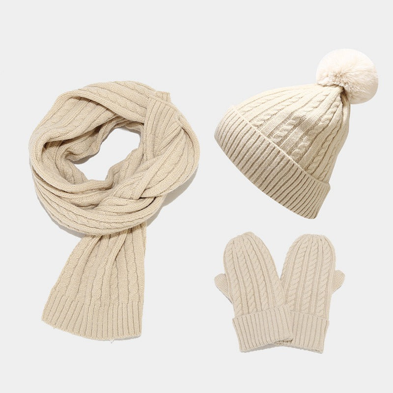 Wholesale Acrylic Knitted Warm Hats Scarves Gloves Sets
