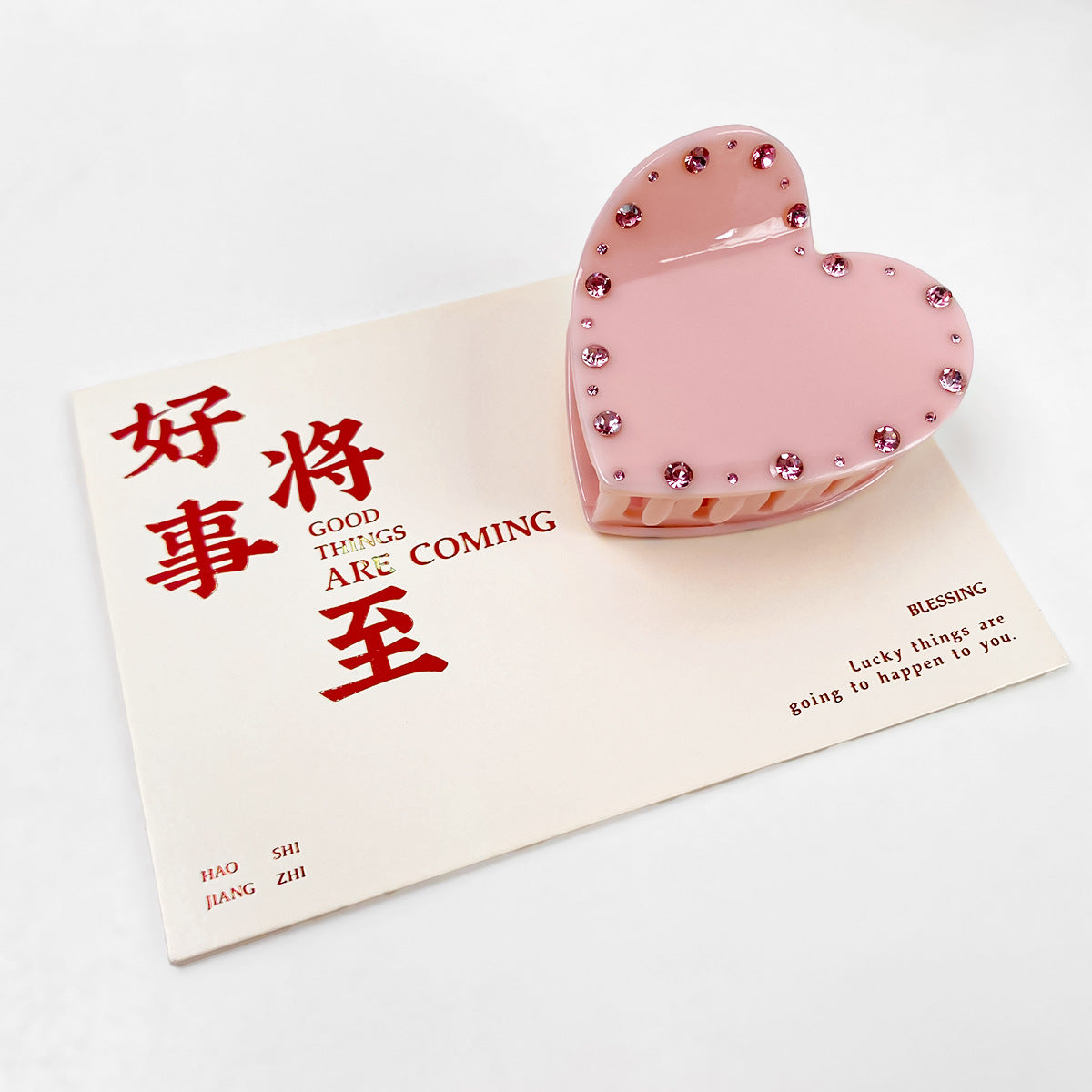 Wholesale Acrylic Diamond Studded Pearl Heart Hair Clips