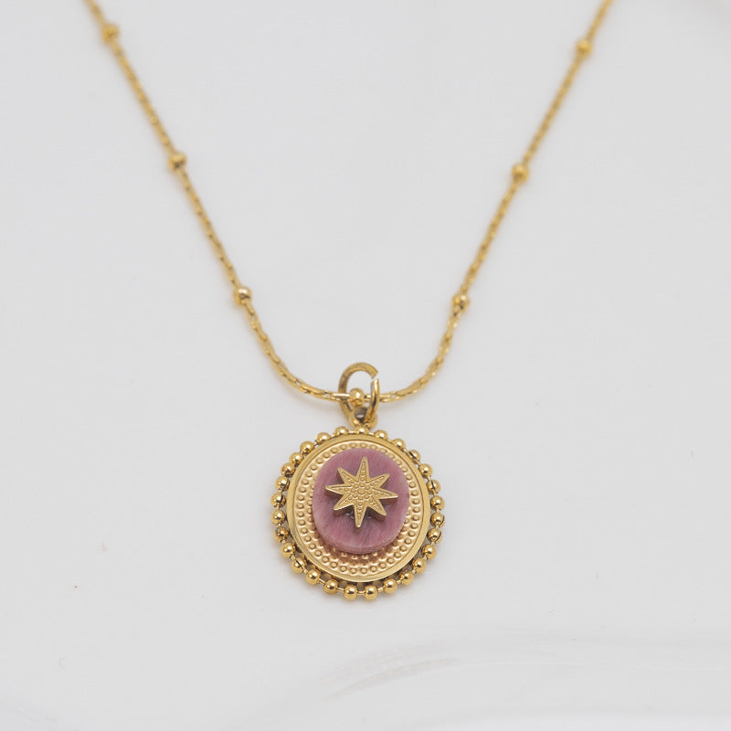 Wholesale Luxury Niche Stainless Steel Flowers Necklace Pendant