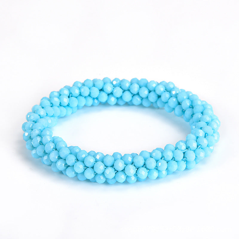 Wholesale Sequin Crystal Color Elastic Rubber Band Bracelet Dual Use