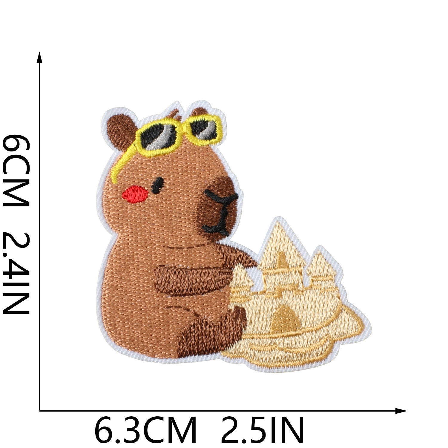 Wholesale Cute Capybara Cartoon Sun Embroidery Patch Iron On Decorative Accent For Clothing Bags DIY Gift Resale