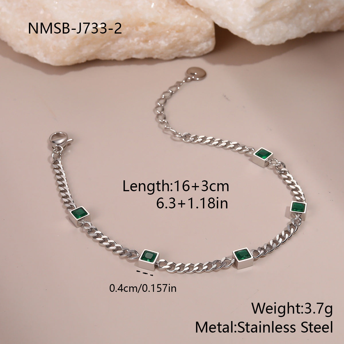 Wholesale Colorful Zircon Exquisite Stainless Steel Bracelet Light Luxury Jewelry
