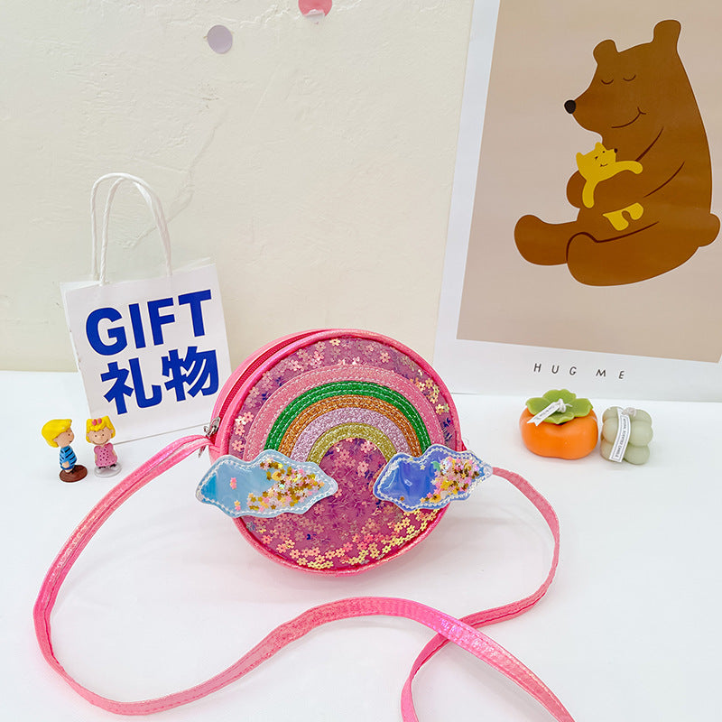 Wholesale Polyester Rainbow Sequins Kids Shoulder Bag