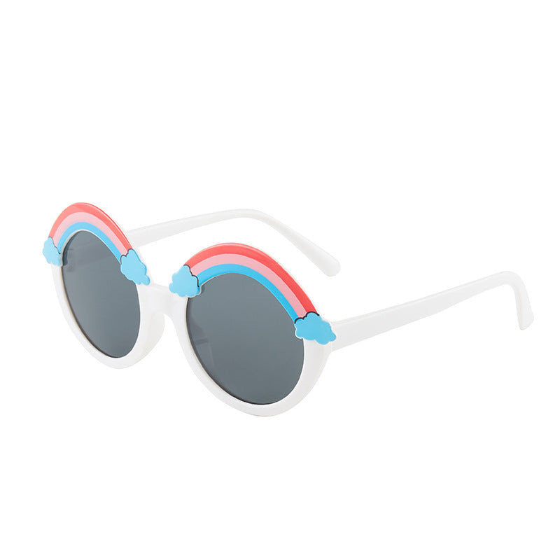 Wholesale PC Kids Rainbow Cute Round Frame Sunglasses