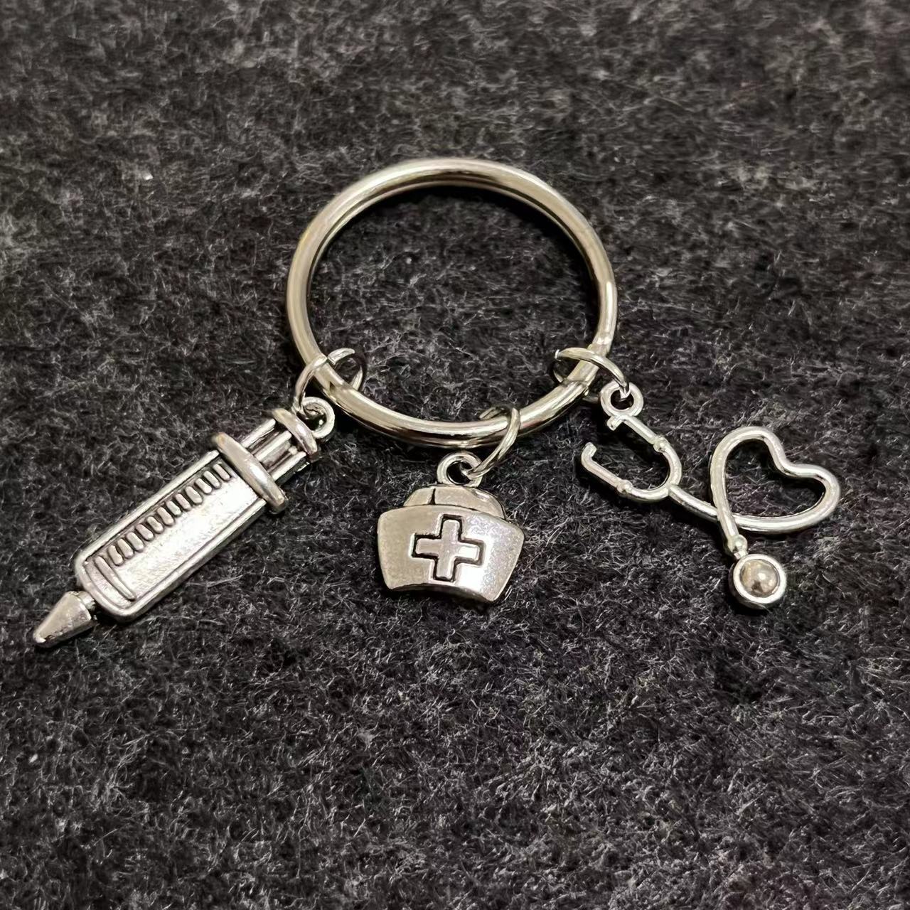 Wholesale Stethoscope Syringe Syringe Medical Staff Medical Equipment Keychain