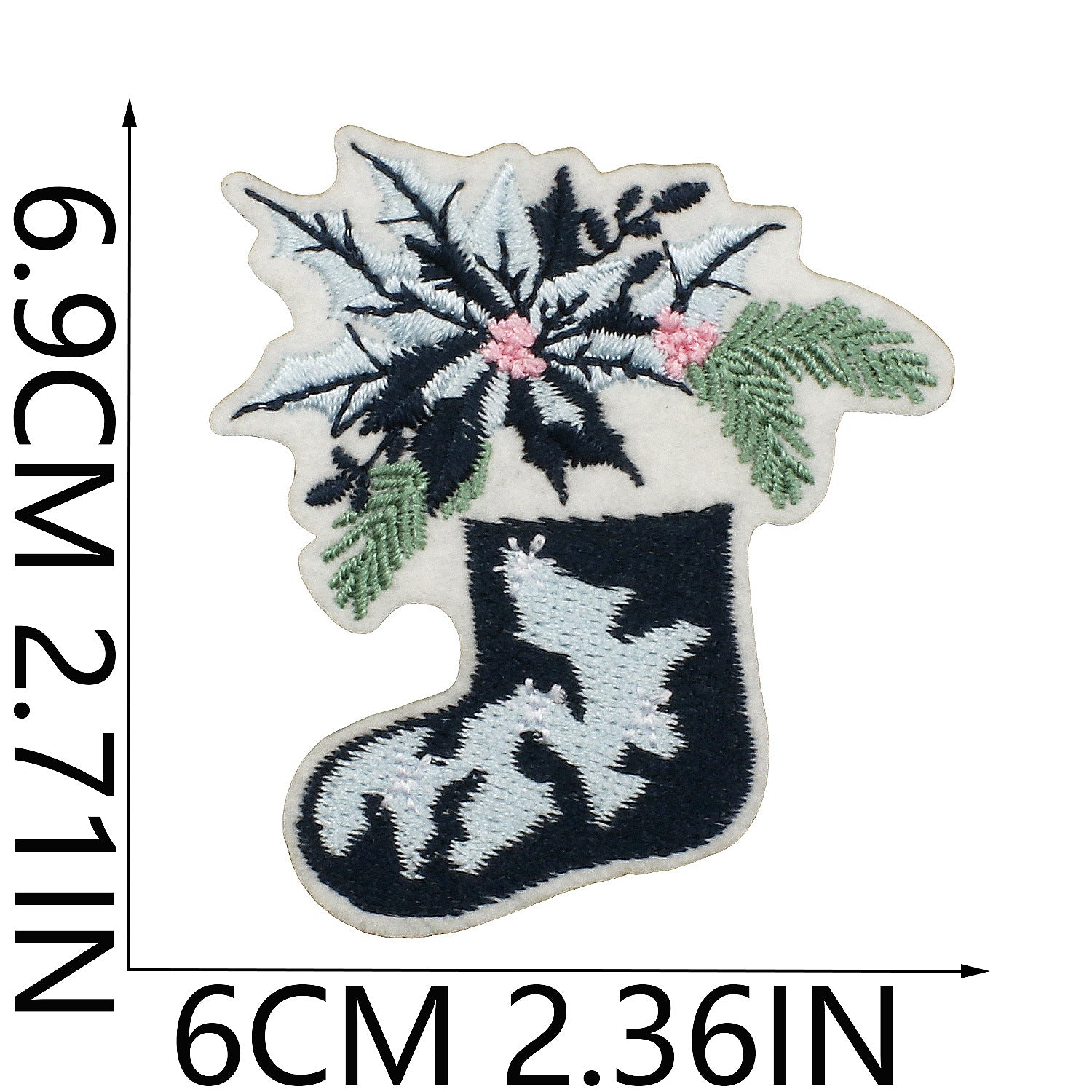 Wholesale Blue and white Christmas embroidered DIY Patches