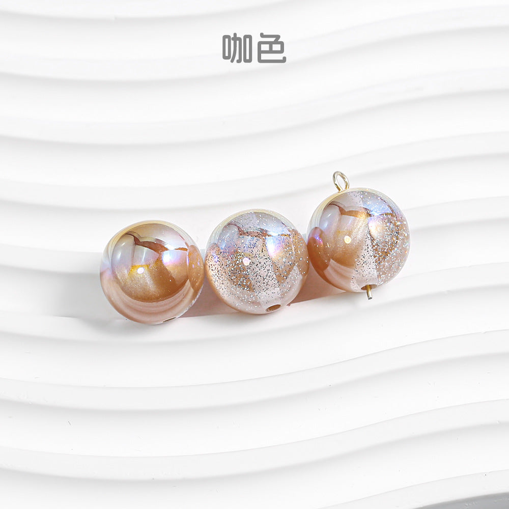 Wholesale 30pcs High Quality Through Hole Round Beads with Starry Sky DIY Beads