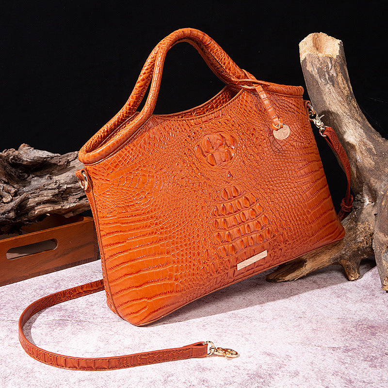 Wholesale PU Hand-held Crossbody Retro Multi-color Three-dimensional Concave and Convex Crocodile Pattern Shoulder Bag