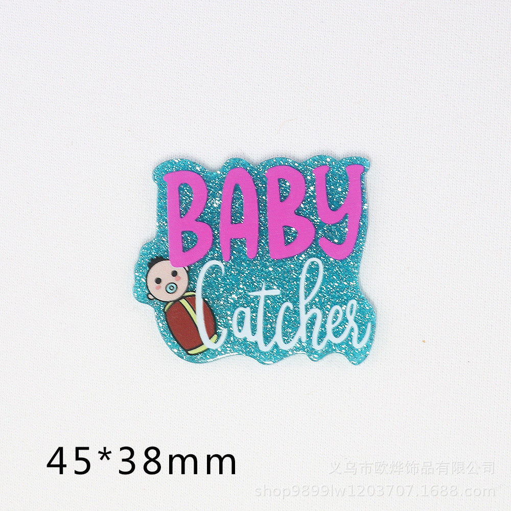 Wholesale   10pcs/pack  Cartoon letter rainbow heart bag accessories Acrylic Flatback