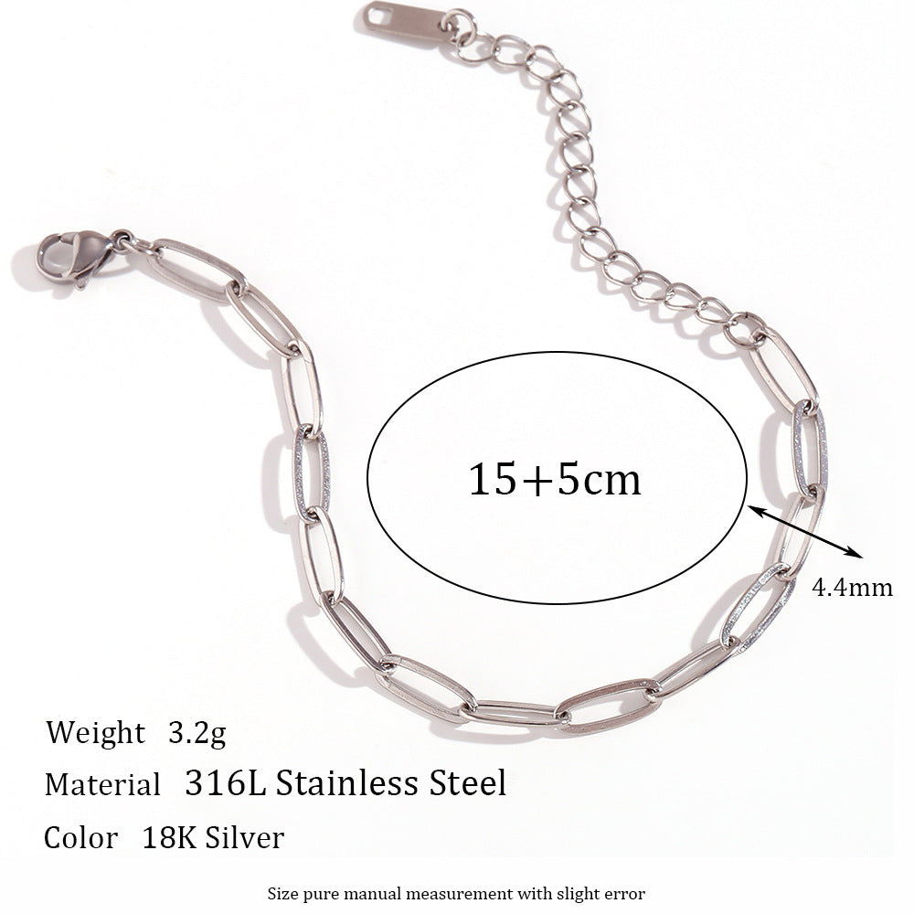 Wholesale Paperclip chain Stainless Steel Necklace