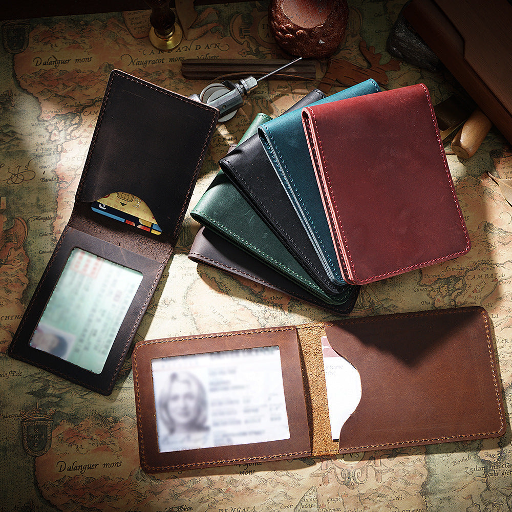 Wholesale Genuine Leather Vintage Driving License Holder Leather Case Coin Purse