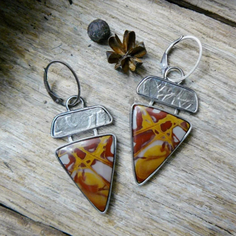 Wholesale Creative Flower Inlaid Purple Diamond Luxury Antique Silver Round Swing Earrings