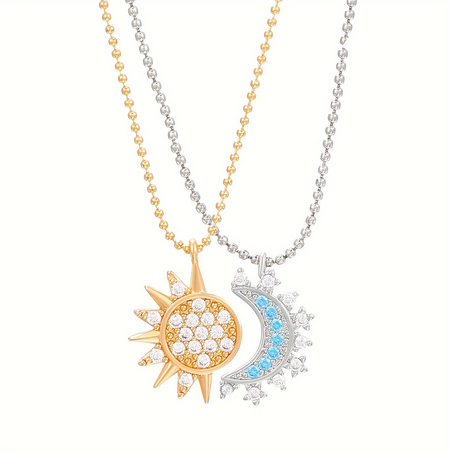 Wholesale Chic Moon Sun Magnetic Couple Necklace Alloy Jewelry Accessory For Resale