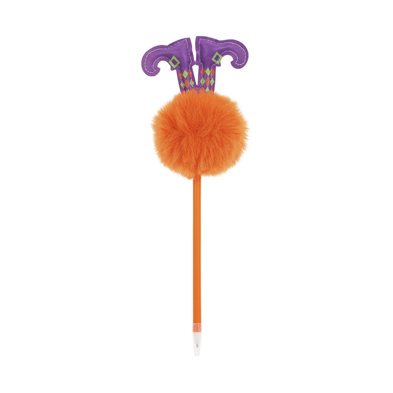 Wholesale Halloween Cartoon Pumpkin Witch Hair Ball Pen