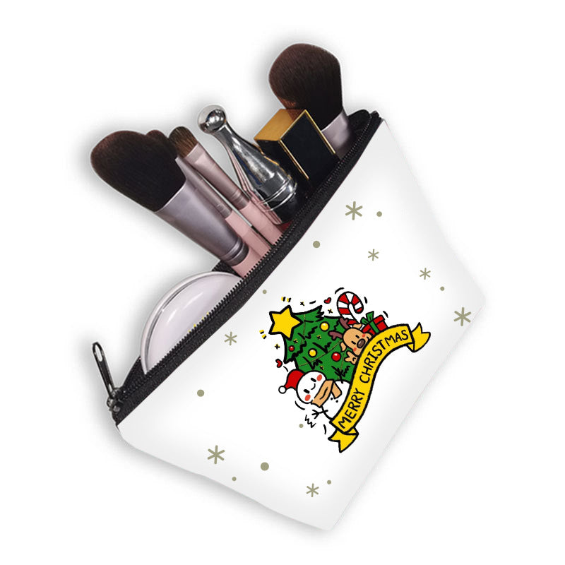 Wholesale Christmas Polyester Makeup Bags, Wash Bags, Storage Bags