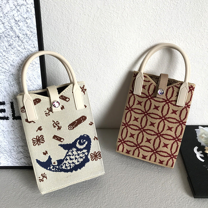 Wholesale Portable Storage Crossbody Hand-held Knitted Bag