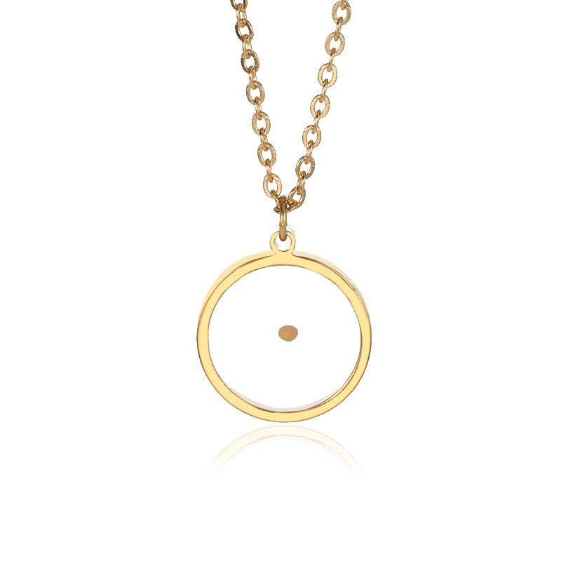 Wholesale fashion shepherd' s purse seed wishing Oval time Stainless Steel necklace
