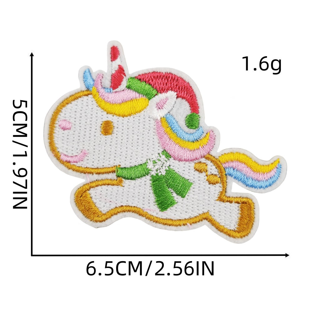 Wholesale 16Pcs Christmas Embroidered Patches Snowflake Cartoon Designs Sewing Craft Supply For Socks Decorative Gift Accessory