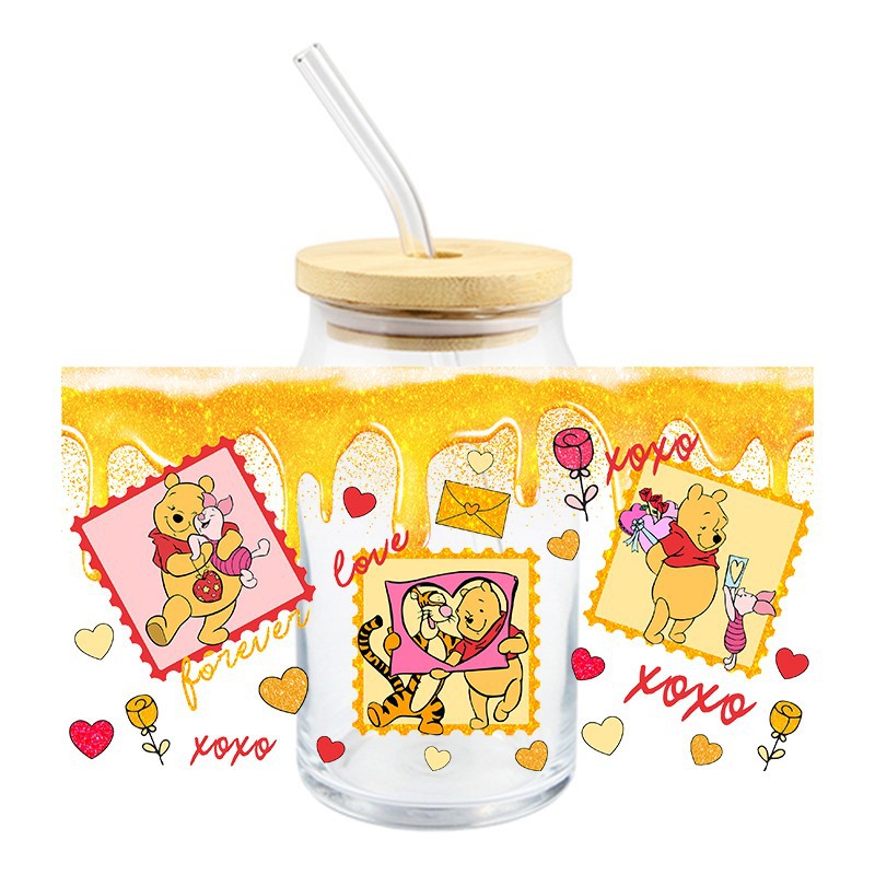 Wholesale 5pcs Cartoon Valentine' s Day  16oz Cup UV DTF Wraps OLY Exclusive