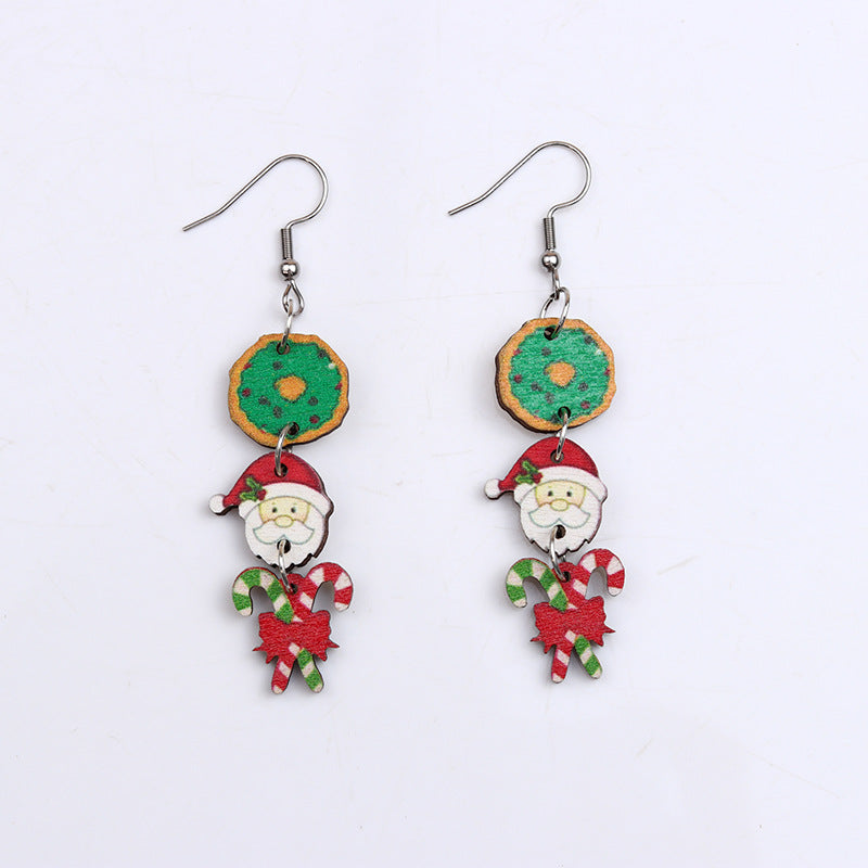 Wholesale Christmas Santa Claus Elk Snowflake Earrings