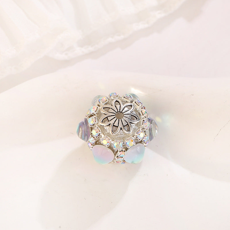 Wholesale of 10PCS Cat Eye Stone Mocha Lantern Soft Ceramic Drill Ball Straight Hole Beads