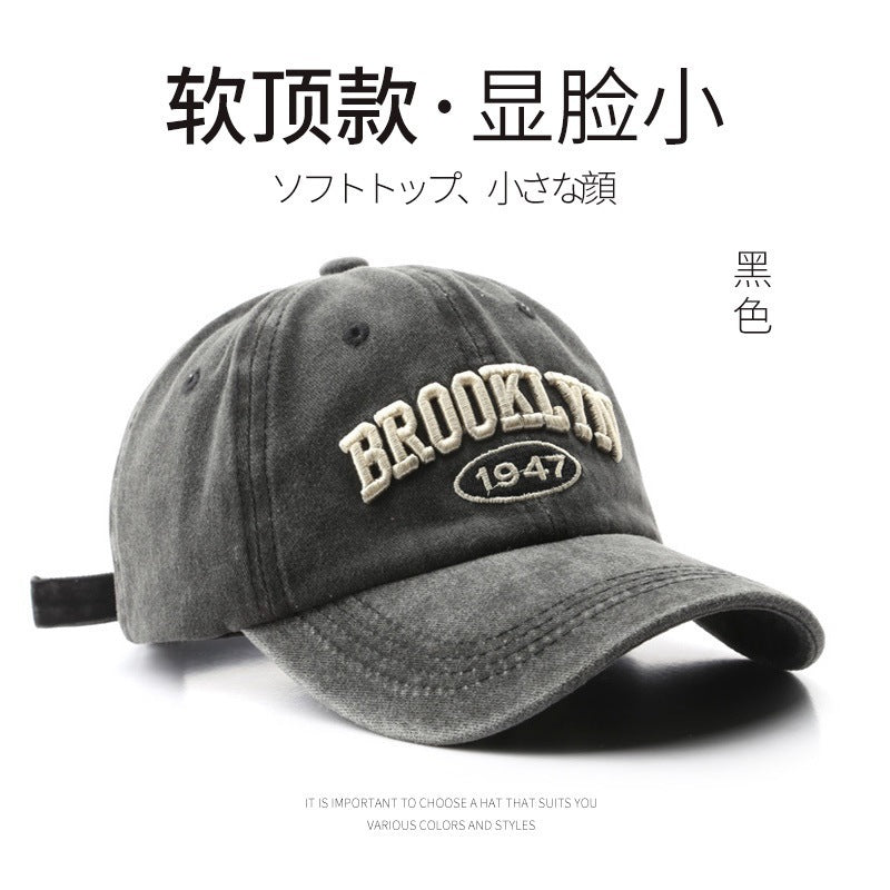 Wholesale Vintage Washed Denim Baseball Cap Sun Visor 1947 Fashion Baseball Cap