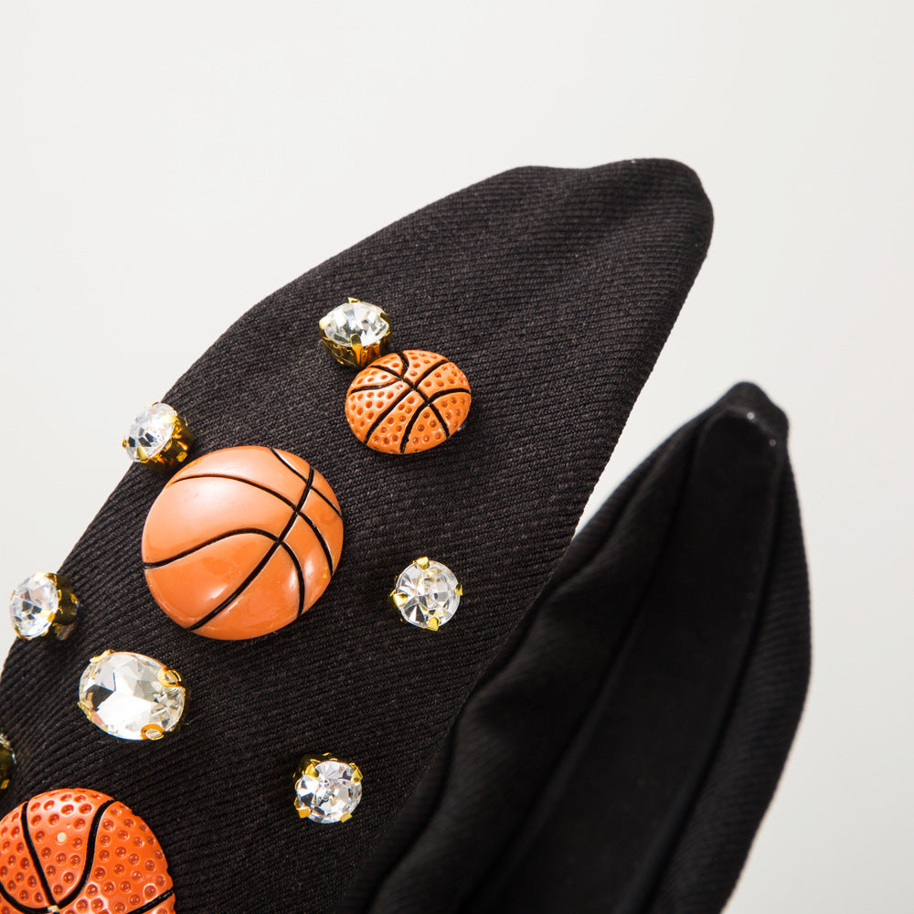 Wholesale Sports Style Basketball Football Baseball Fabric Diamond Headband