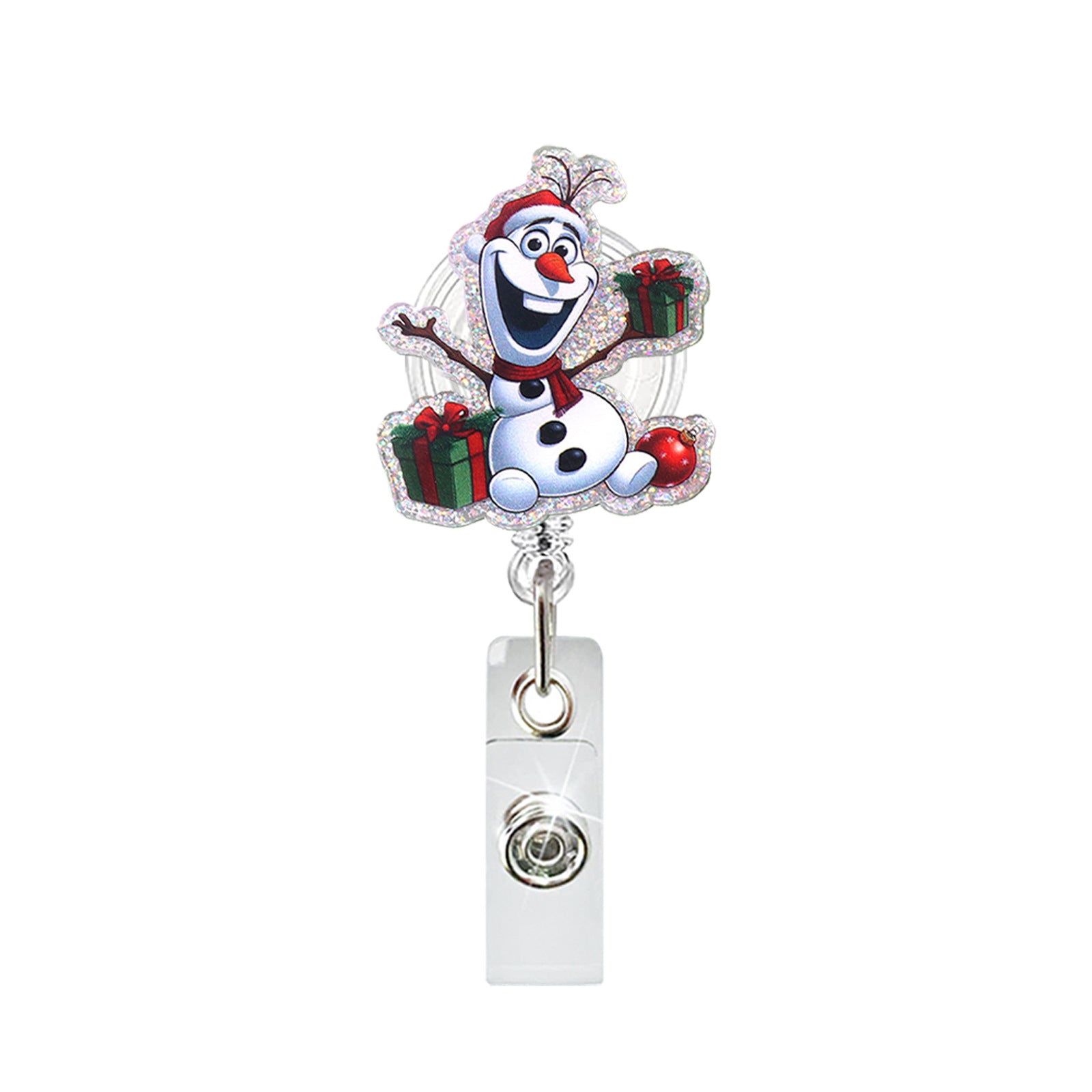 Wholesale Christmas series easy-pull retractable rotating badge
