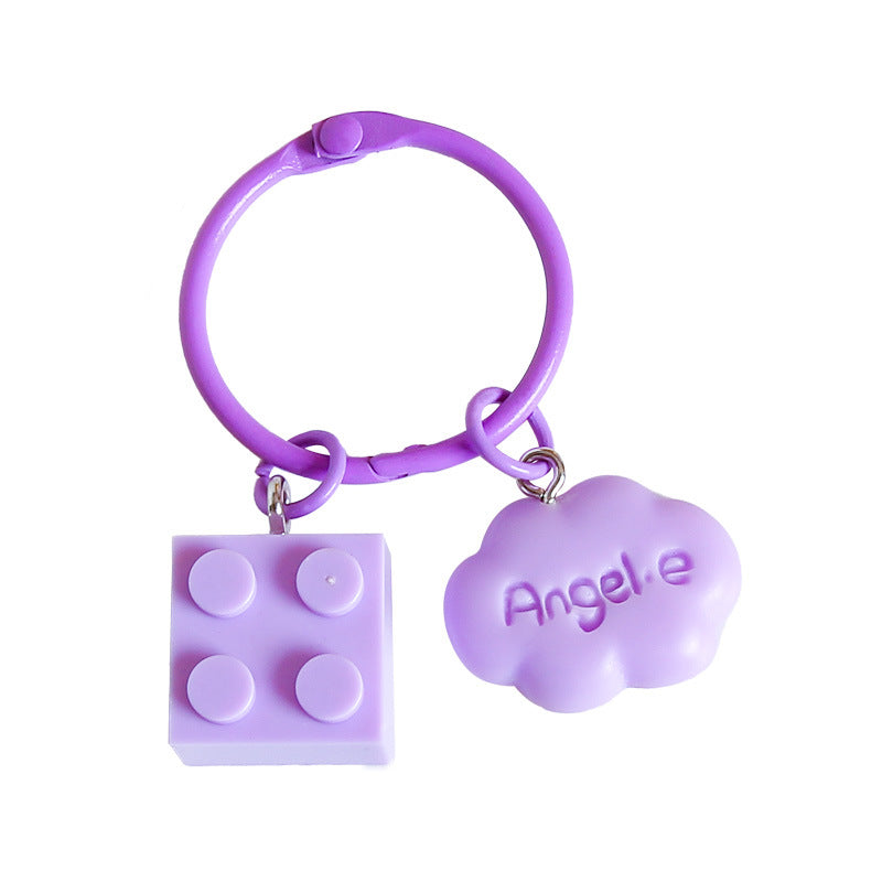 Wholesale Plastic Building Block Cloud Keychain