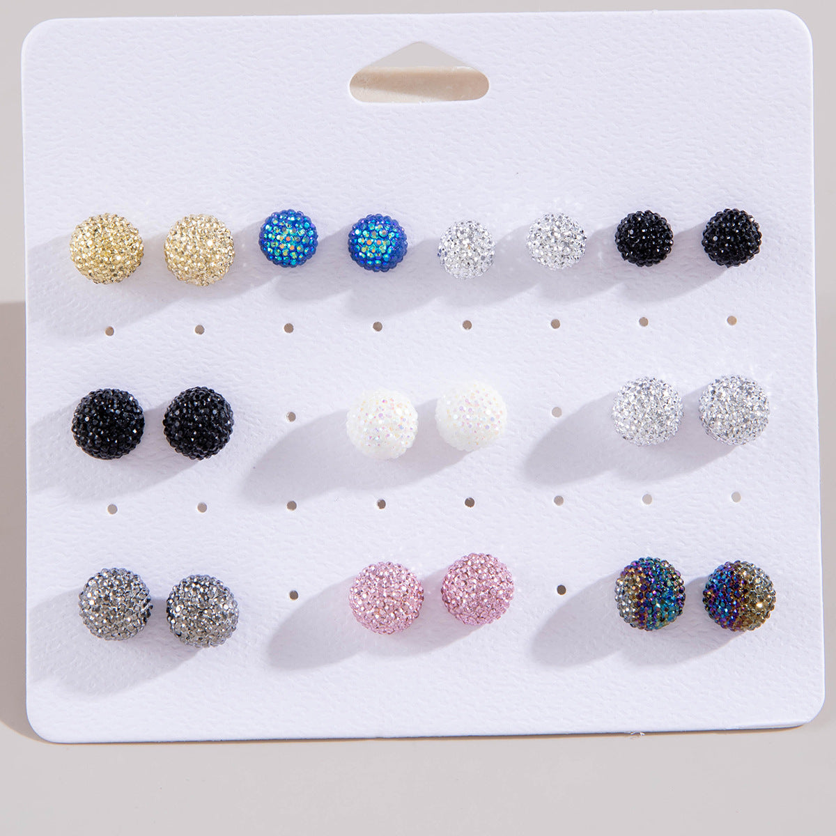Wholesale Dopamine colorful shiny round bead earrings