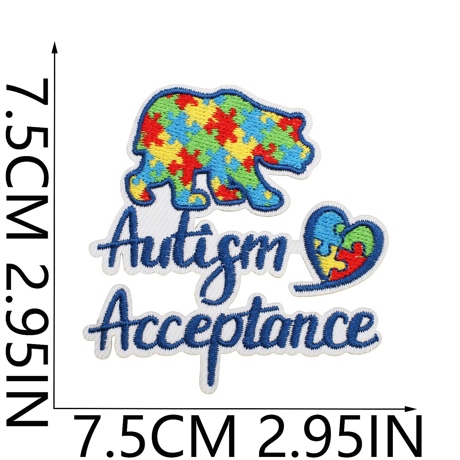 Wholesale Trendy Autism Awareness Embroidered Iron On Patches Butterfly Heart Design Clothing Accessory