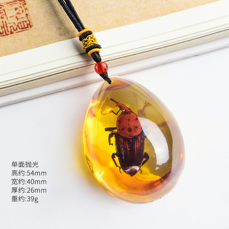 Wholesale True Live Insect Specimen Amber Pendant
