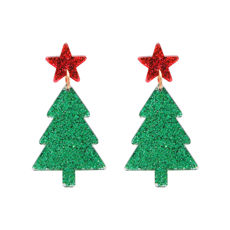 Wholesale 2 Pairs/pack Christmas Deer Gingerbread Man Bell Alloy Earrings