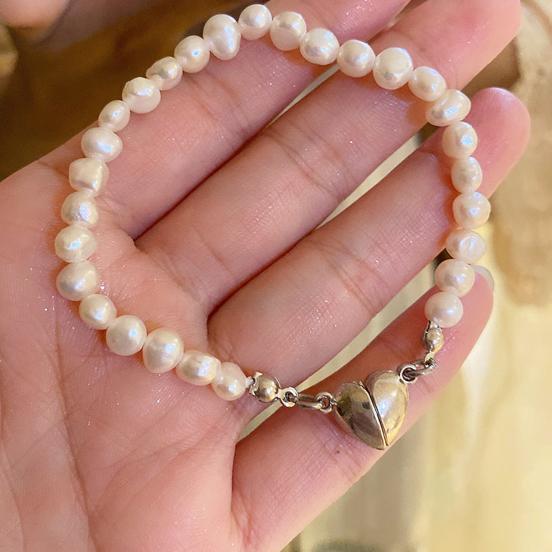 Wholesale Freshwater Pearl Round Bead Fishtail Bracelet