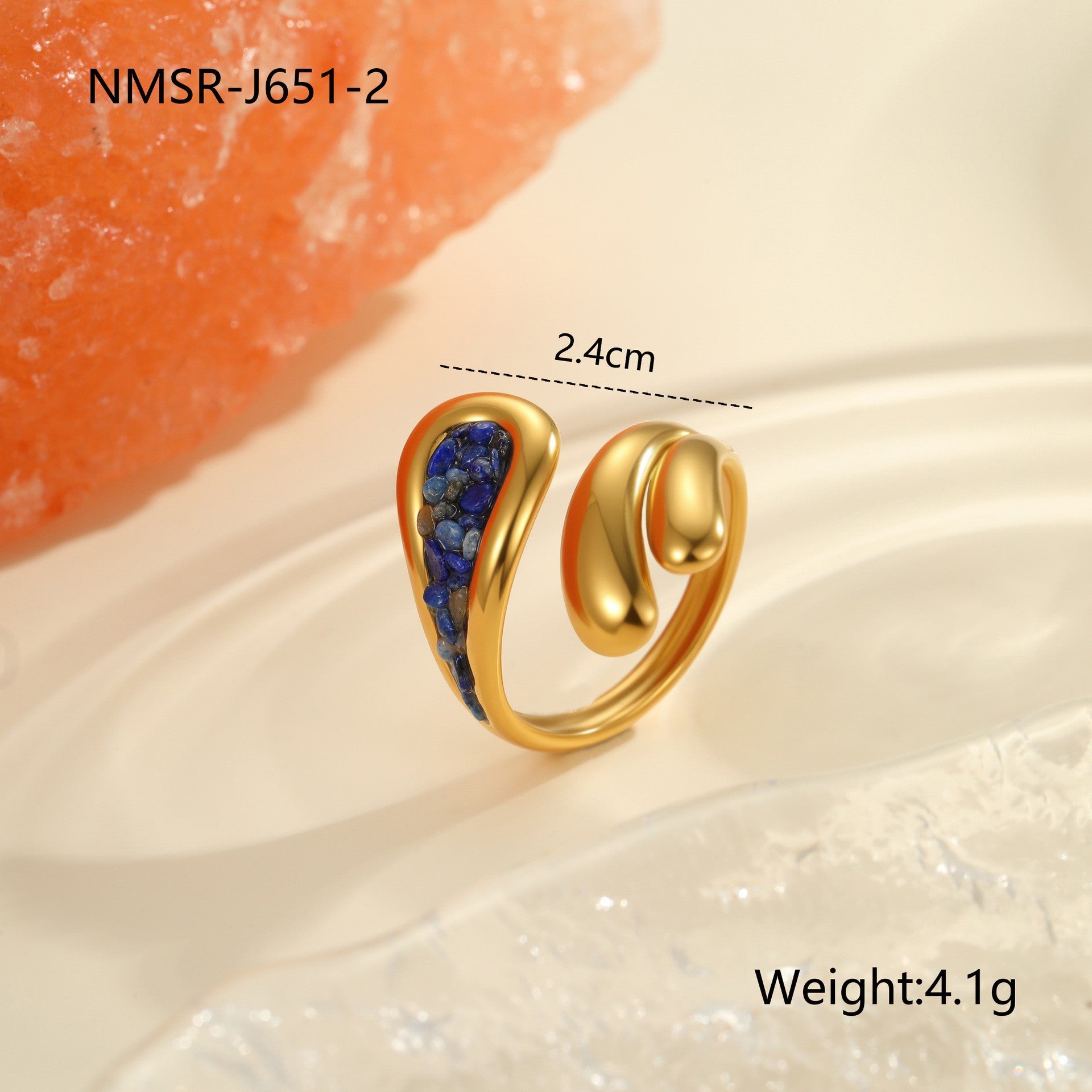 Wholesale Stainless Steel Ring With Natural Stone Setting