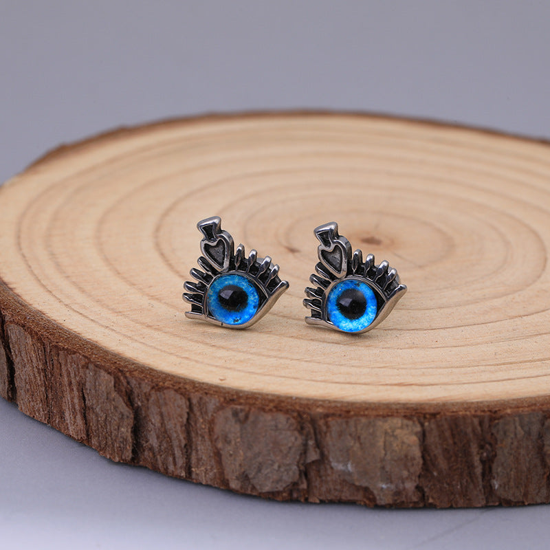 Wholesale Single Eye Drip Oil Titanium Steel Heart Drip Screw Earrings