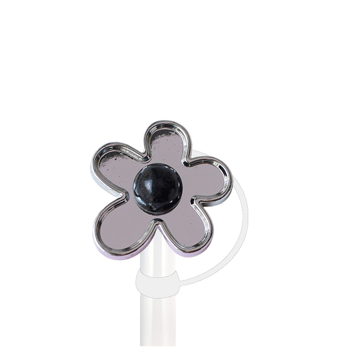 Wholesale 5pcs/pack 10mm Electroplated Metal Pink Diamond Series Straw Cap