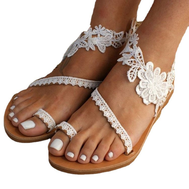 Wholesale Rubber Solid Color Open Toe Flower Sandals
