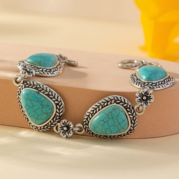 Wholesale Bohemian T-shaped pattern turquoise eco-friendly bracelet